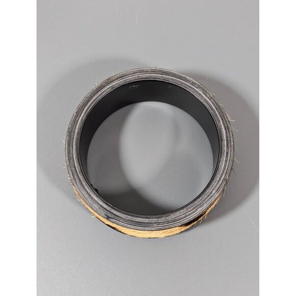 RJ Graziano Faux Fur Cheetah Animal Print Wide Bangle Bracelet 8" - Picture 2 of 11